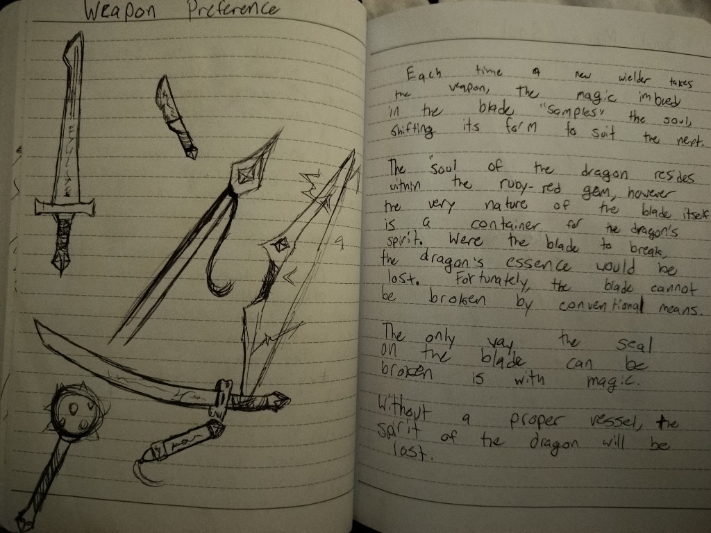 Each time a new wielder takes the weapon, the magic imbued in the blade "samples" the soul [of the wielder], shifting its form to suit the next. 

The soul of the dragon resides within the ruby-red gem, however the very nature of the blade itself is the container for the dragon's spirit. Were the blade to be broken, the dragon's essence would be lost. Fortunately, the blade cannot be broken by conventional means!

The only way the seal on the blade can be broken is with magic. Without a proper vessel, though, the spirit of the dragon will be lost. 